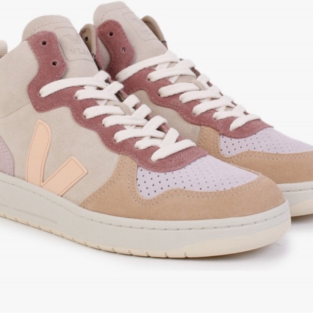 COPY - V-15 Suede Multico Peach High-Top Trainers US 7 EU 38 NWB VEJA